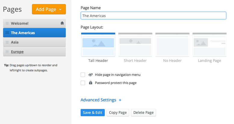 Classic Editor Pages tab showing list of pages